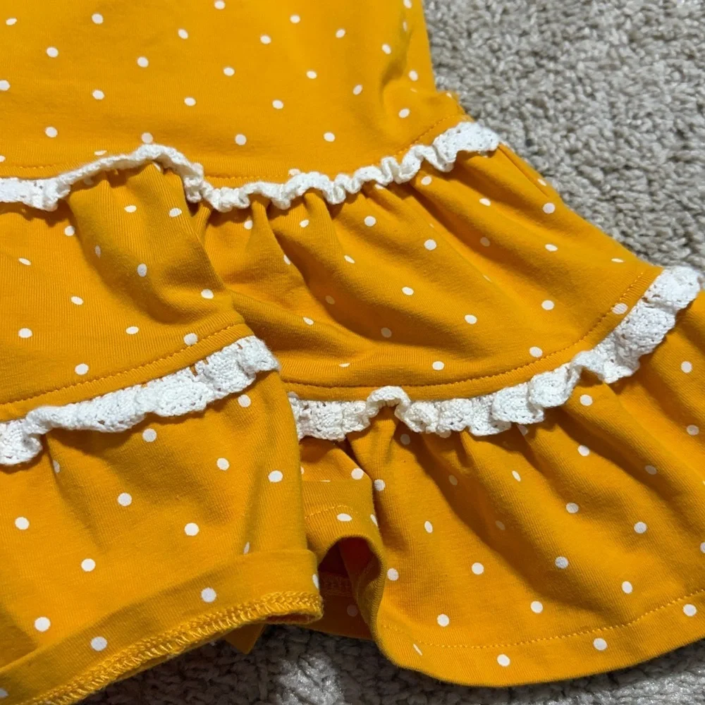 Matilda Jane Girls  Marigold Polka Dot Lap Dress Size 10 Yellow